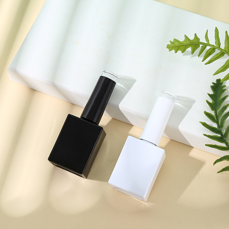 2025 Empty 8ml 15ml Brown Glass Round Nail Polish Bottles With Cap and Fan Brush for Nail Art Hot Stamping Graphic Design