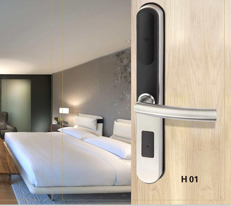 Security Electronic Hotel Keyless Entry Locks / RFID Door Lock For Hotels