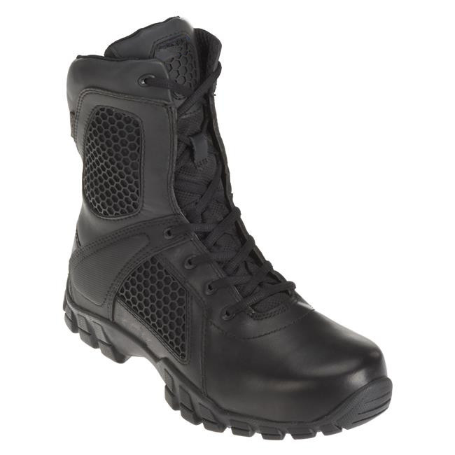 Tactical 8" Anti Shock Waterproof Side Zip Boots Nylon Leather Oxford Dual Density
