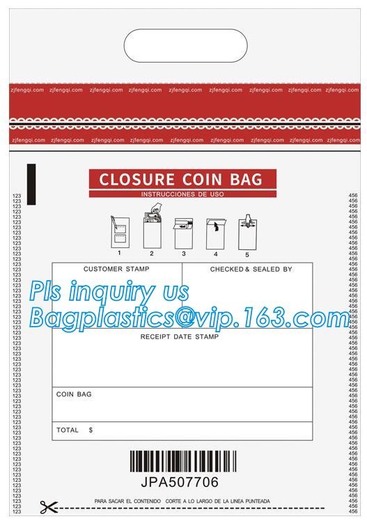 Security plastic bag with adhesive tape for cash, plastic money bag, Security Money Cash Bag For Airport/Bank and police