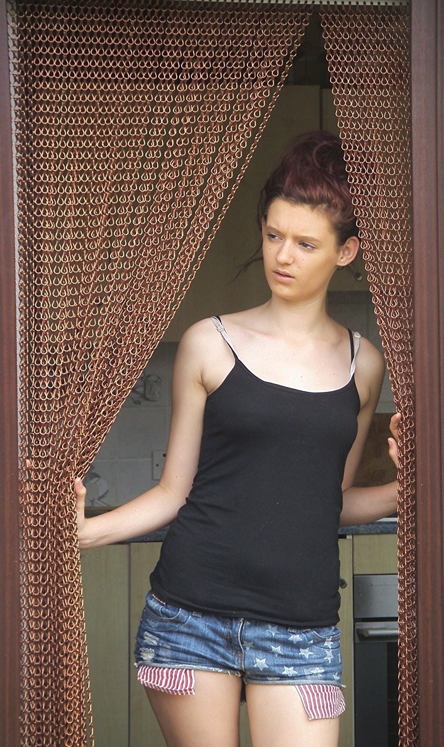 Anodised Deco Mesh Rope Aluminium Chain Door / Fashion Fly Screen Curtain