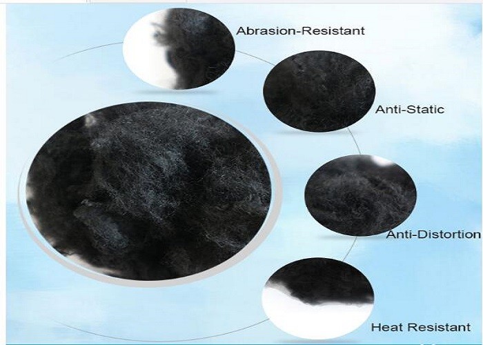 Black Recycled Polyester Staple Fiber Needle Punched Nonwoven Use