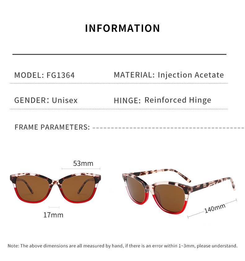 Acetate Frame UV400 Cat Eye Women Sunglasses Double Color Lightweight