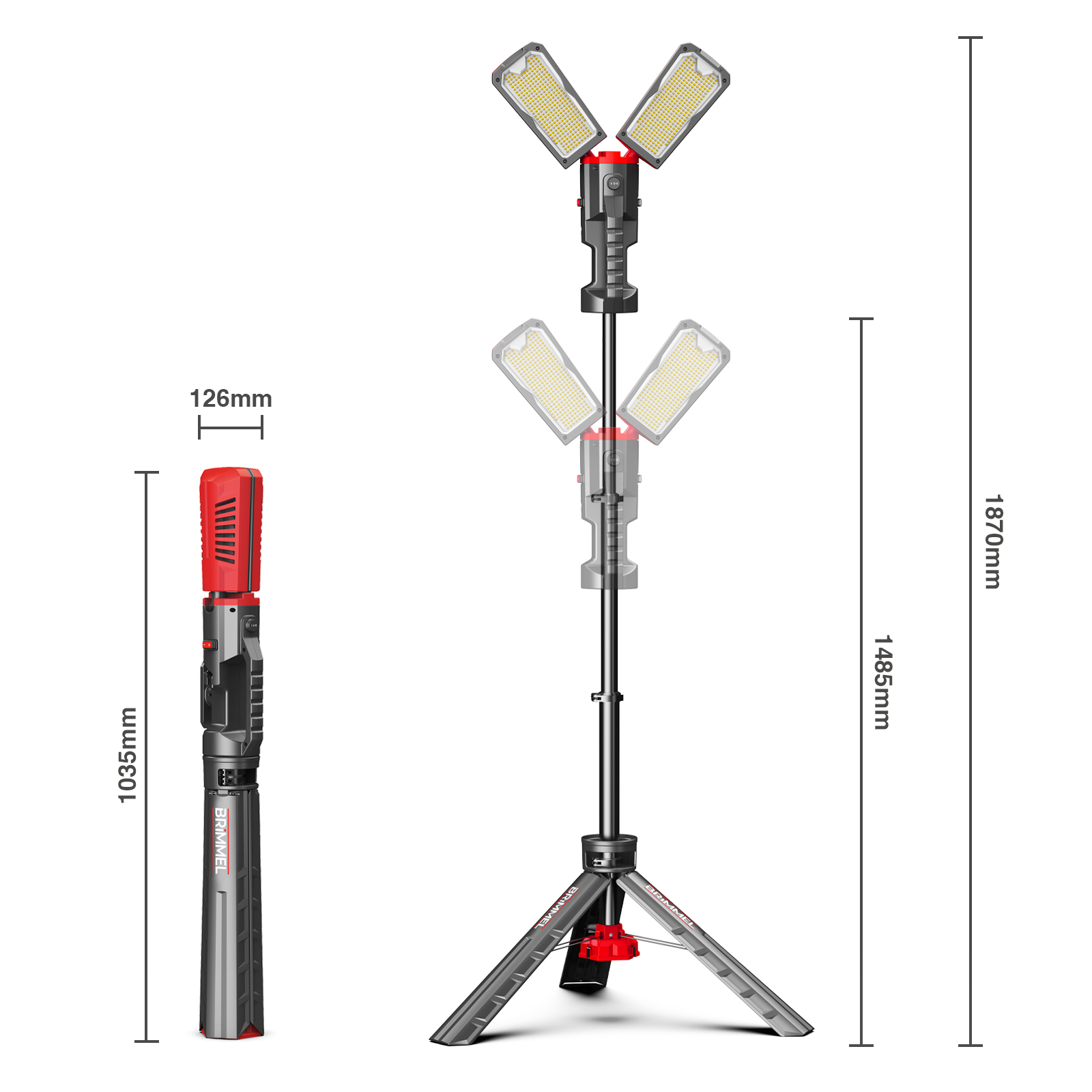 3000K 4000K Outdoor Working Light 10000LM Rechargeable Tripod Work Light
