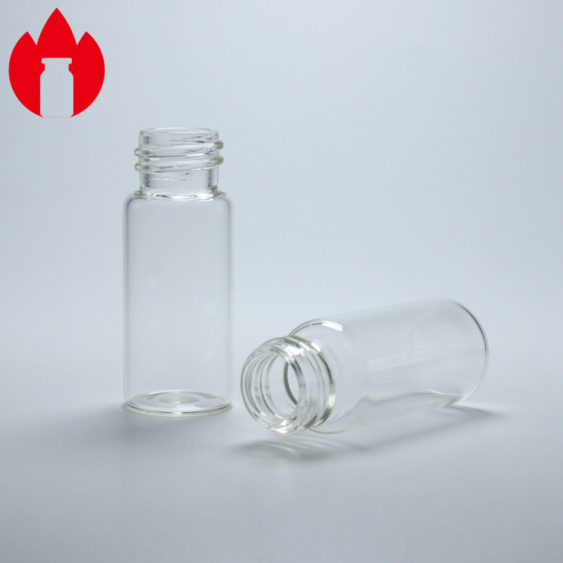 Clear 18mm Screw Mouth Glass Vial With Plastic Cap 10ml