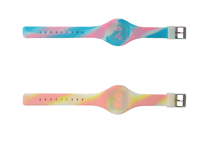 Creative camouflage Children's Silicone Watch LED fruit gift custom OEM Pantone logo sign electric watch