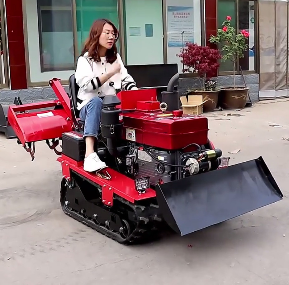 Red Blue Diesel Engine Tractor Farm Orchard Paddy Field Mini Tractor