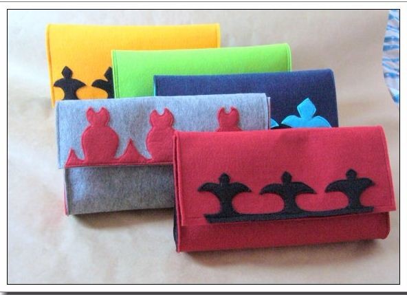 high quality reasonable price promotional felt purse factory with various color