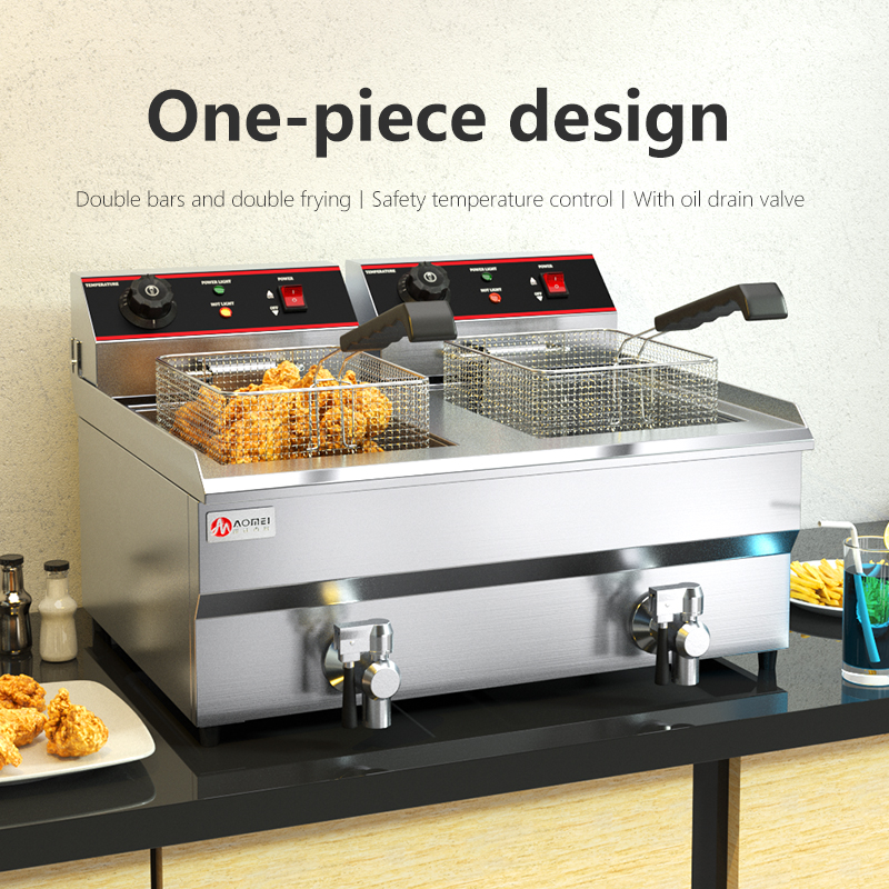 Commercial Equipment Healthy Electric Fryer 2 Tank 2 Basket for Industrial Machine