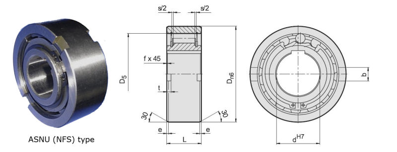 Asnu Type Freewheel, One Way Clutch