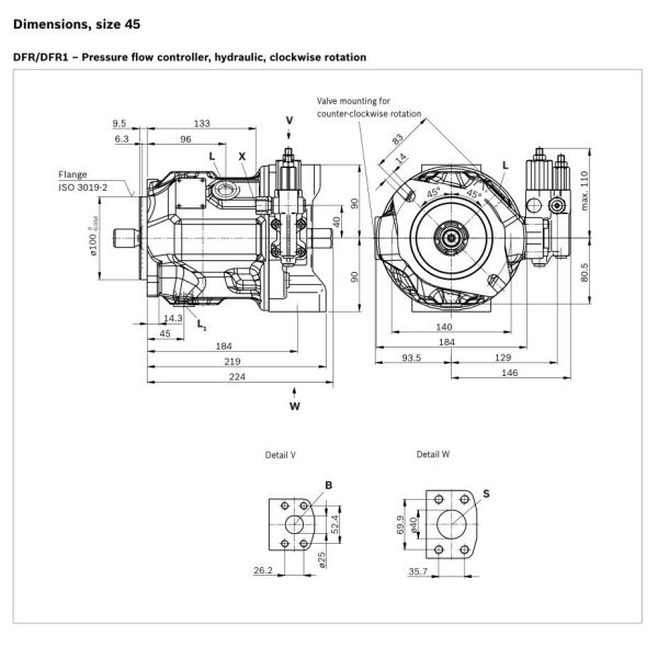 Rexroth A10VSO45 DFR1/31R-PPA12N00 Hydraulic Piston Pumps/variable pump and spare parts/repair kits