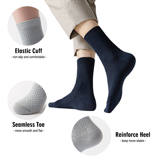 Solid Color Men Bamboo Socks Eco Friendly Sustainable Custom Logo