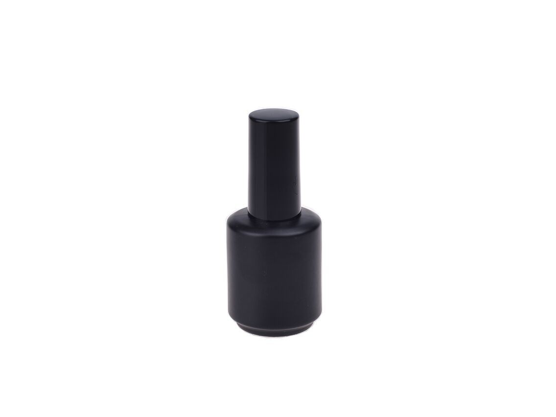 black powder coating gel polish bottle thick tough coating 15ml round gel polish bottle nail polish packaging LESS MOQ