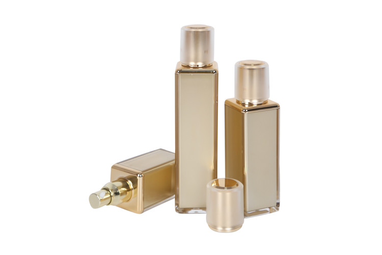 Heavy Wall Cosmetic Pump Bottle Packaging Skincare Set Square Cream Jar 30g