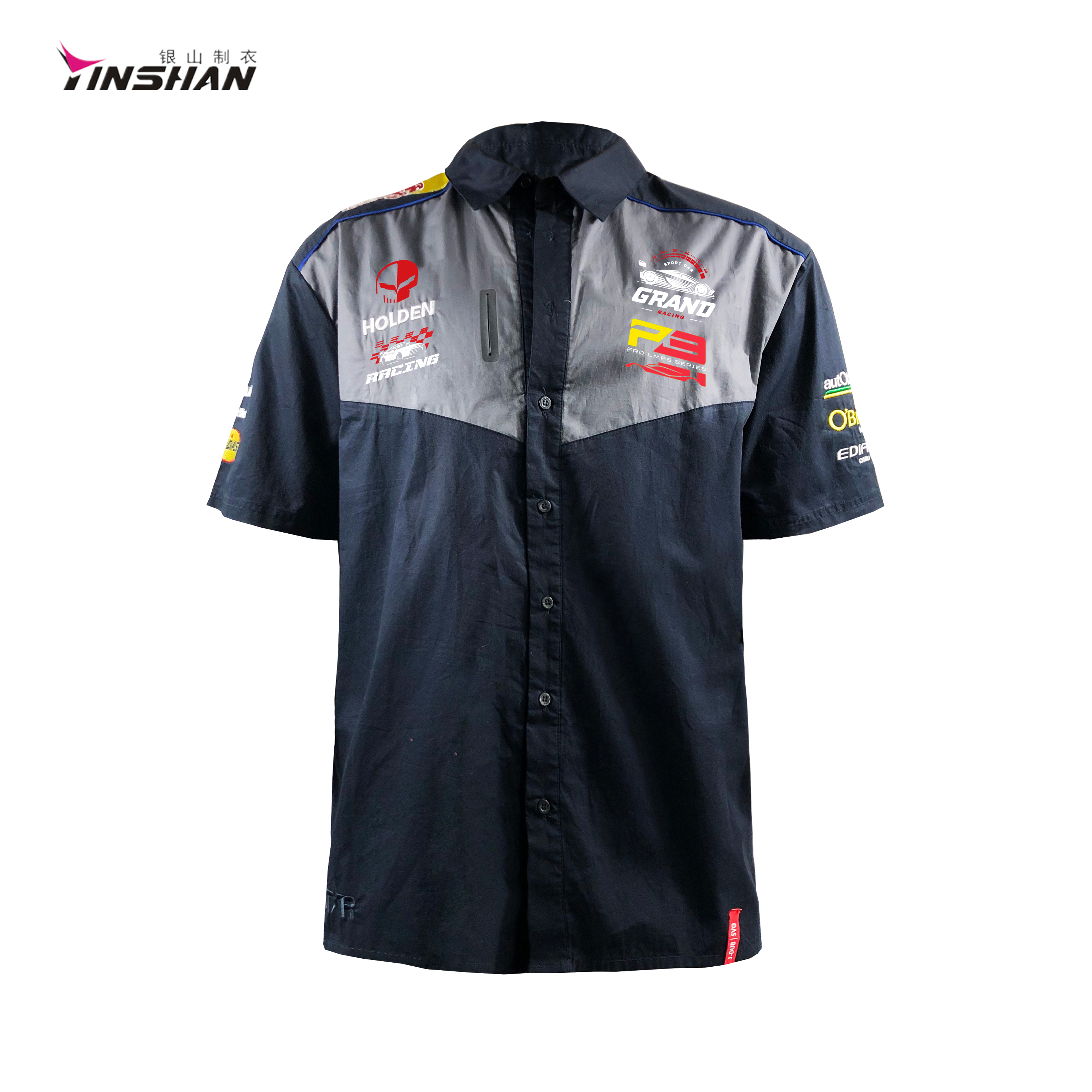Unisex Fashion Custom Printed Design Sports Motorcycle Motor Cross Pit Crew Racing Shirt