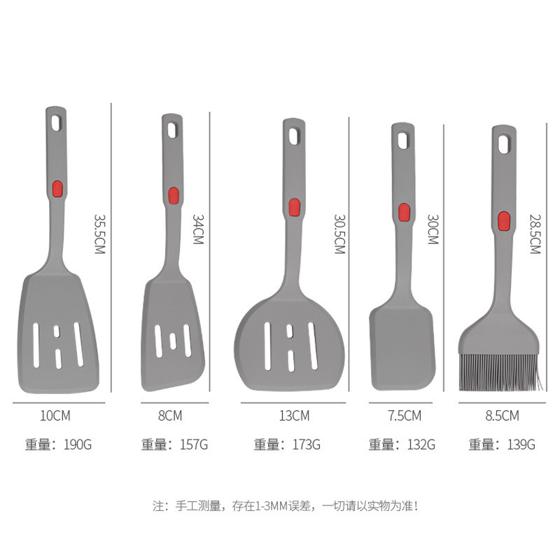 5pcs New Silicone Cooking Utensils Set Silicone Baking Spatula Utensils Set First Home Essentials Kitchen Gadget Set