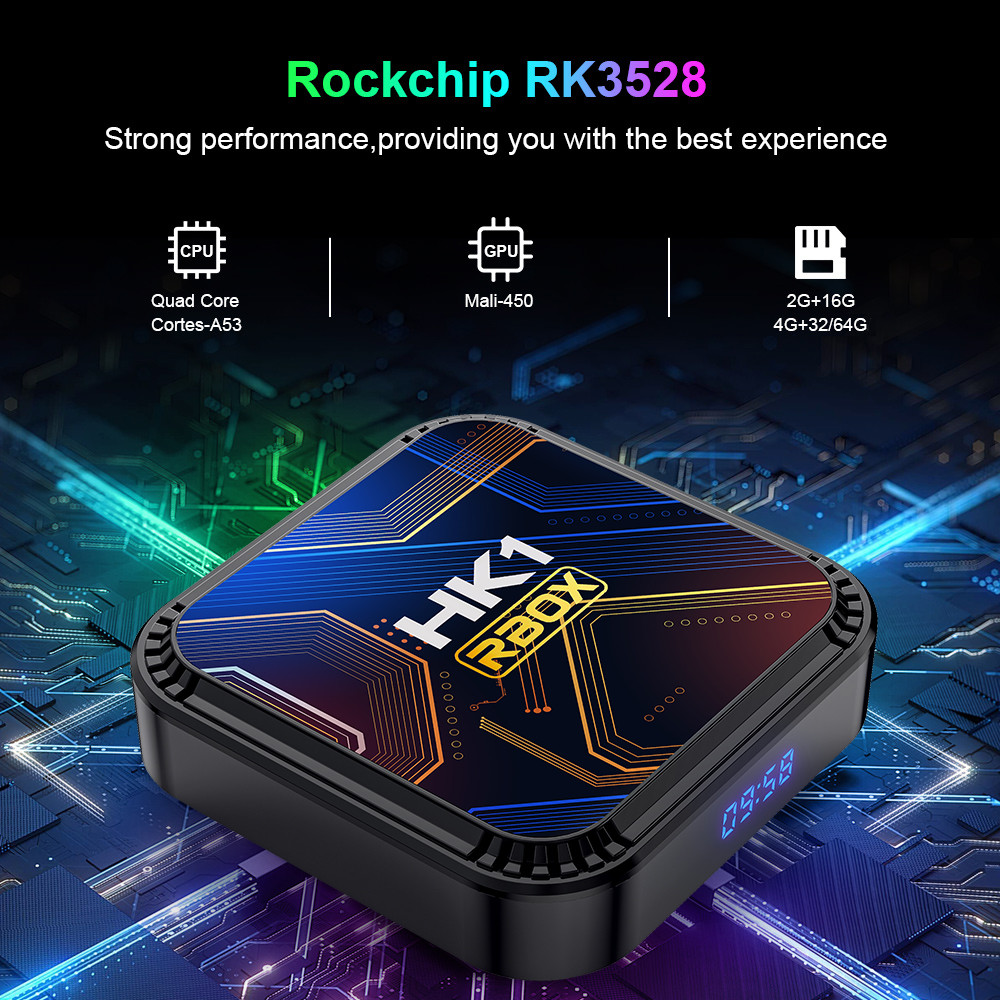 HK1 RBOX K8S RK3528 IPTV Android TV Box BT5.0 2.4G/5.8G Wifi Hk1 Box 4GB RAM