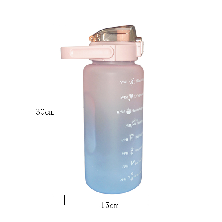 Unisex Sports Silicone Water Bottle Customized Logo 2000ml Water Bottle With Straw