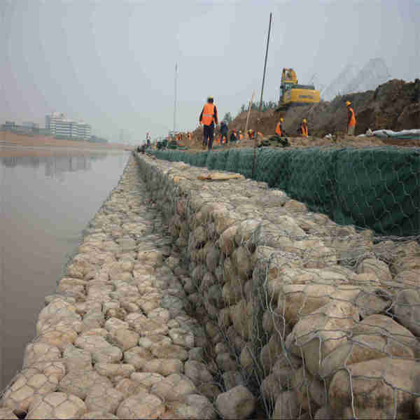 Hexagonal 5*1*1m Gabion Wire Mesh Basket For River Engineering Project