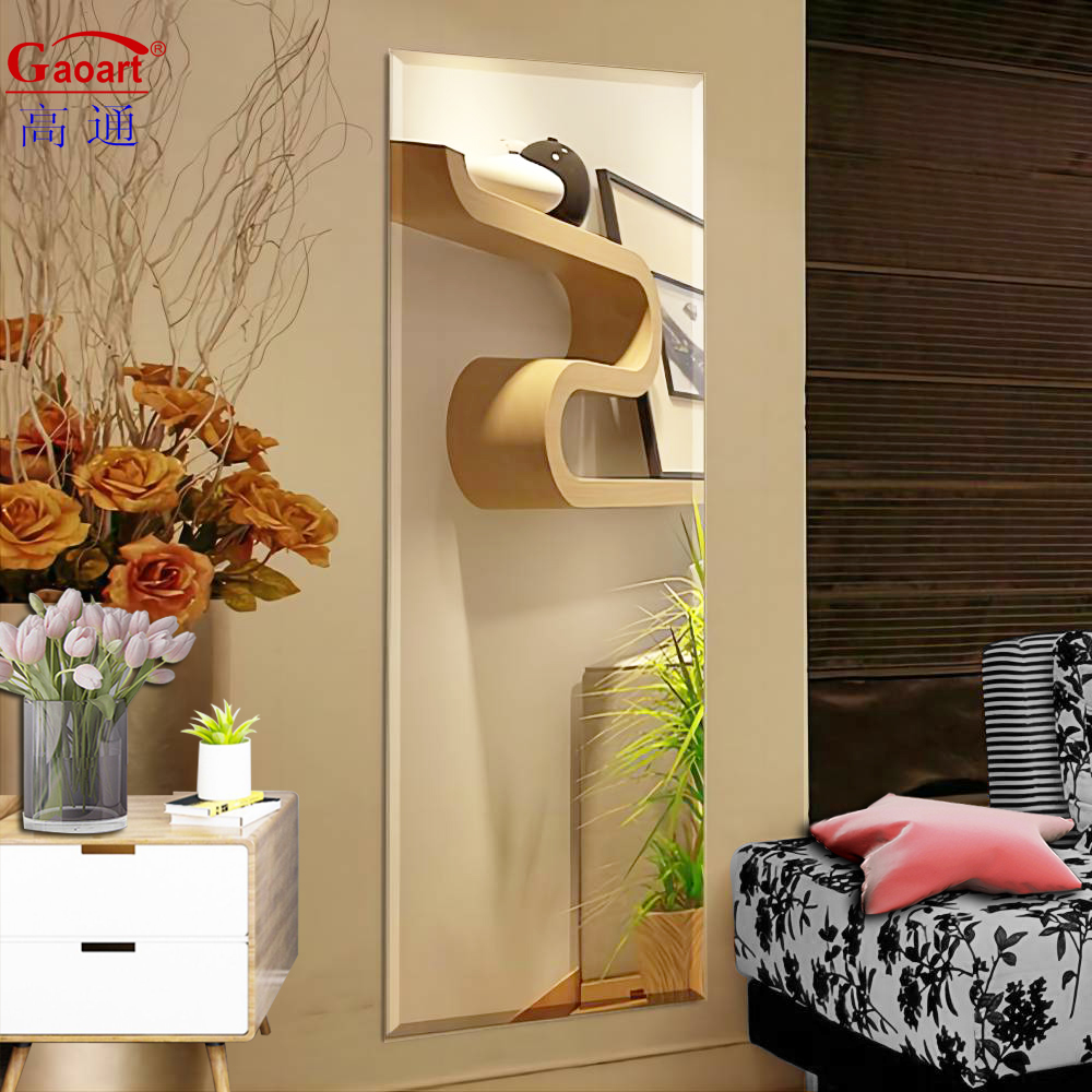 Gold Decorative Glass Modern Magic Make Up Beauty Bath Unbreakable Home Decor Wall Mirror