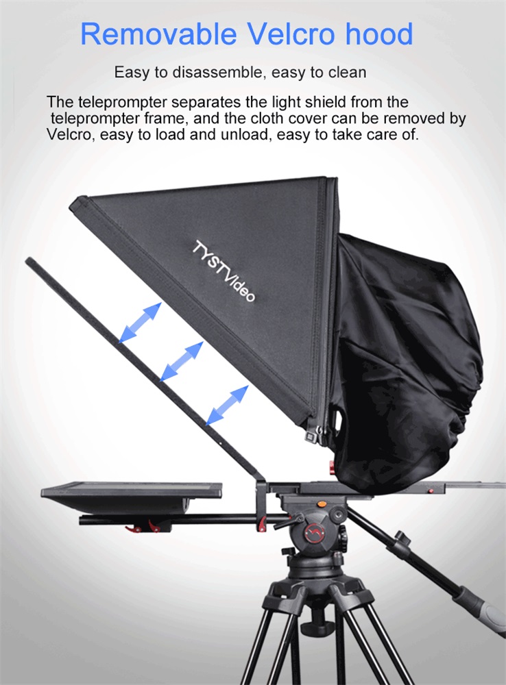 24 inch Studio Teleprompter with 300 Nit Monitor Brightness and Wire Remote Control