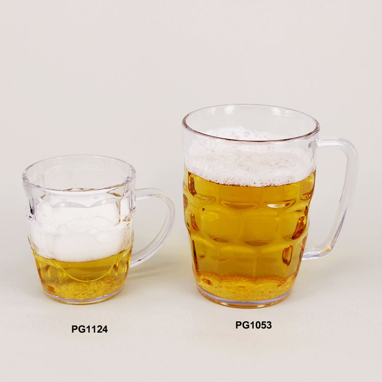 Unique 21oz Plastic Beer Mugs With Handles Reusable Recyclable