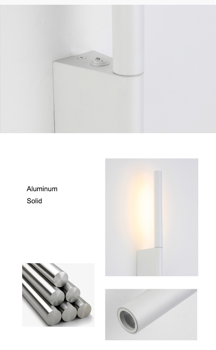 350 Modern Adjustable Swing Arm Wall Lamp Black White Light for Bedroom Bedside House Reading Living Room Home Hallway