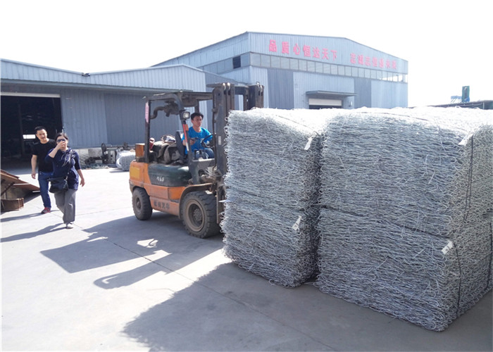 Flood Control 3.2mm Gabion Mesh Cage For Stone Sack gabion boxes River filling gabion bags