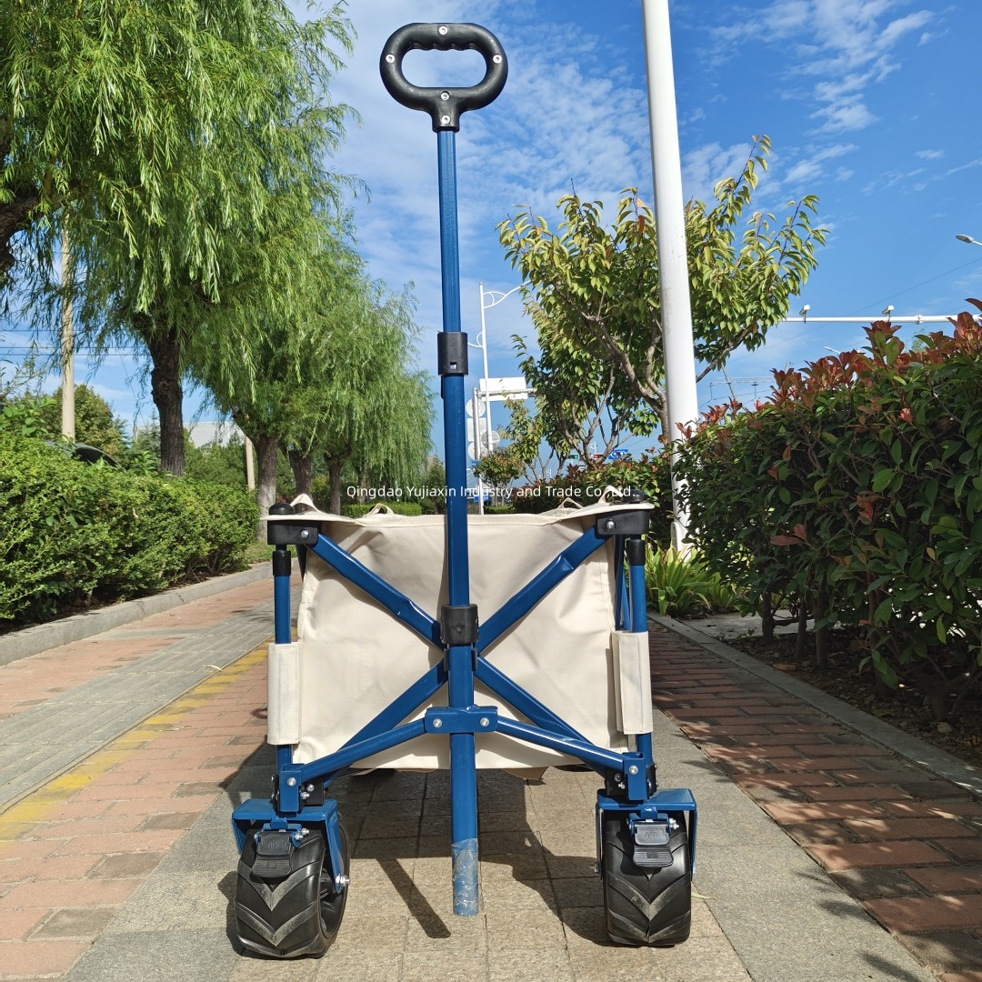 Extended Drawbar Beach Folding Truck Camper PU Wheel Heavy Steel Frame Wide Wheels
