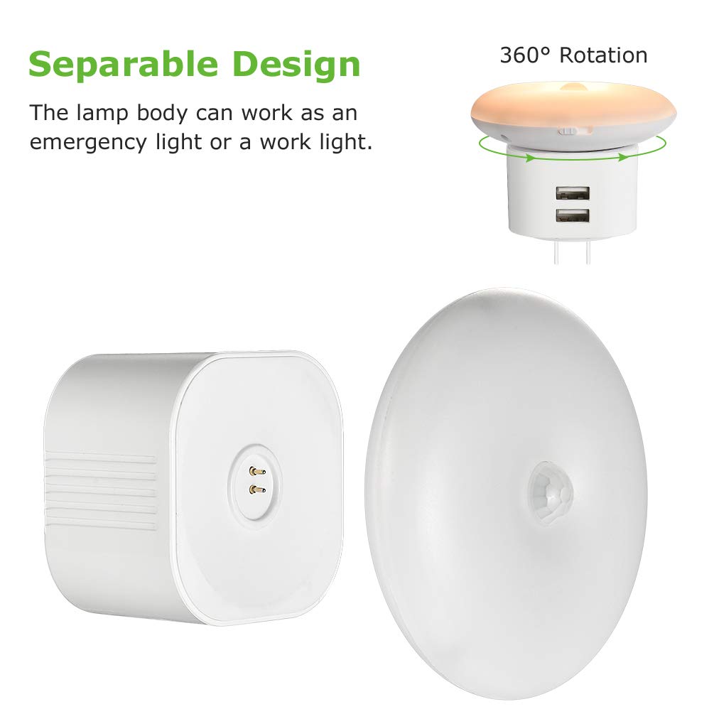 Motion Sensor Night Light,Upgraded Rechargeable 1.5W LED Night Lamp Portable Wireless Indoor Light