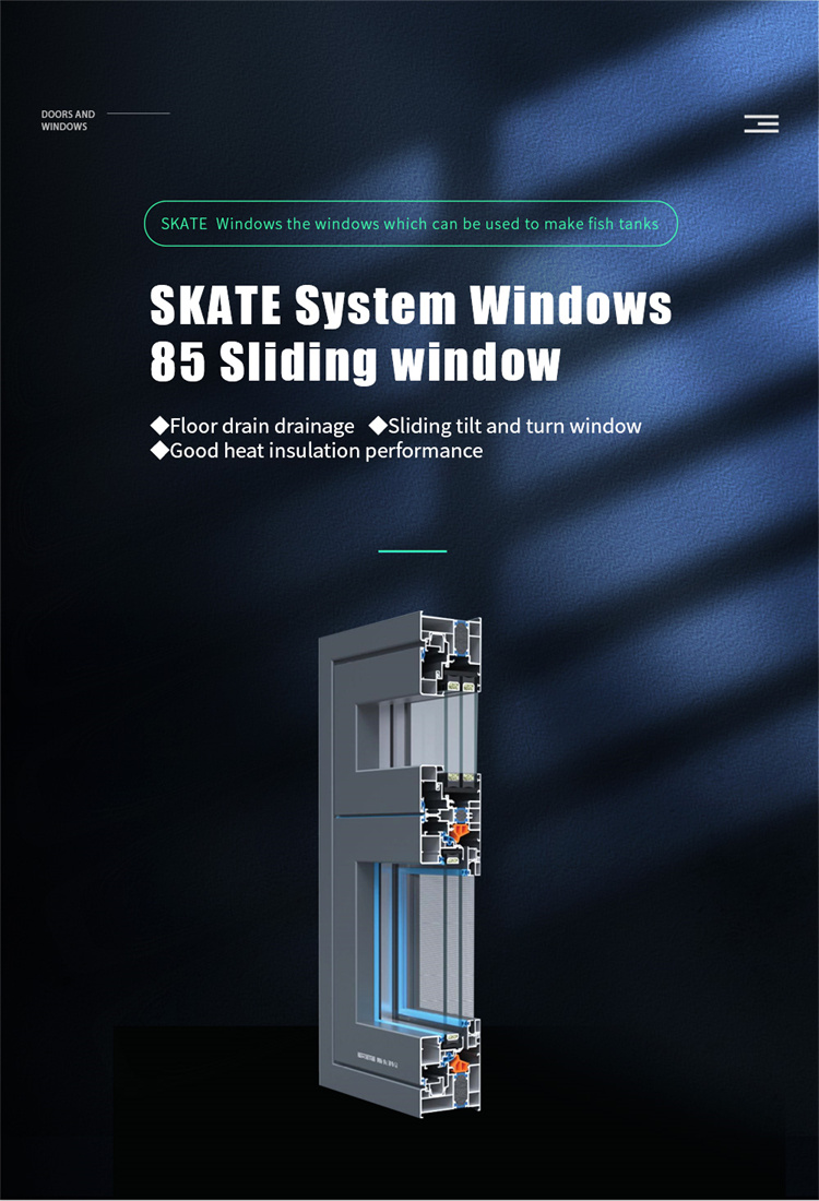 Waterproof Passive Aluminium Glass Sliding Windows with Level 9 Wind Pressure Resistance