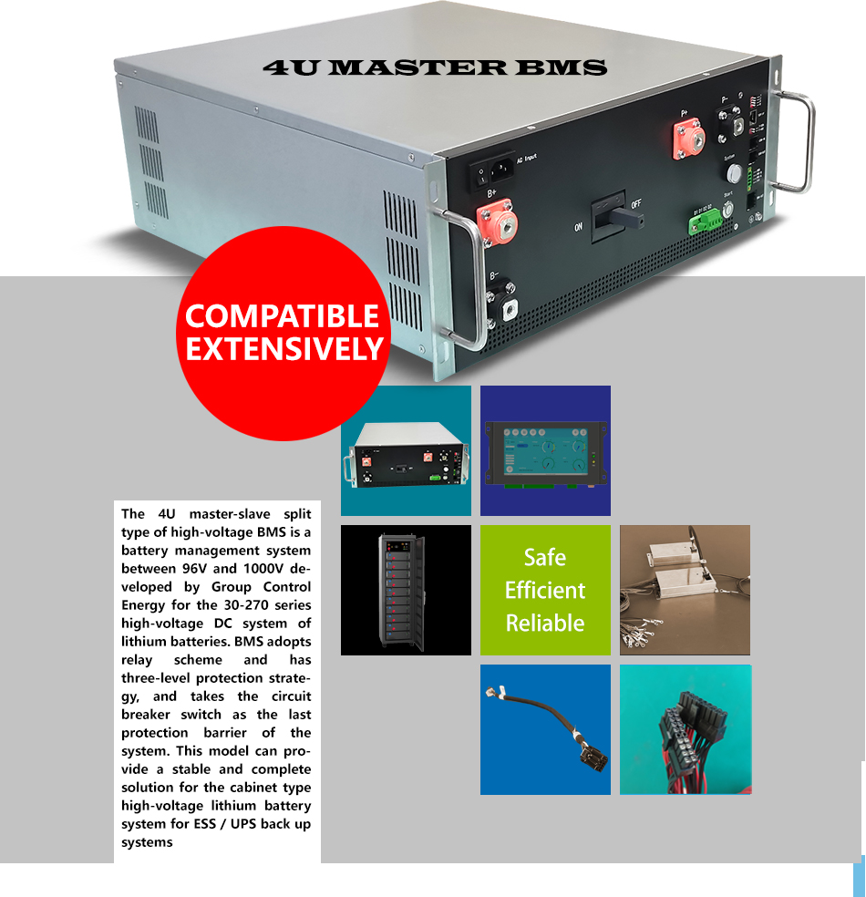 144V/45S High Voltage BMS 160 Amp 4U Battery Management System for Energy Storage Grid UPS with 19-Inch Rack Mounted