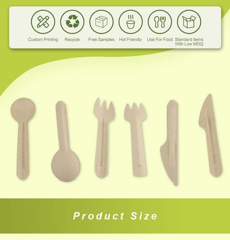 16cm Bagasse Biodegradable Disposable Utensils For Party Factory Wholesale