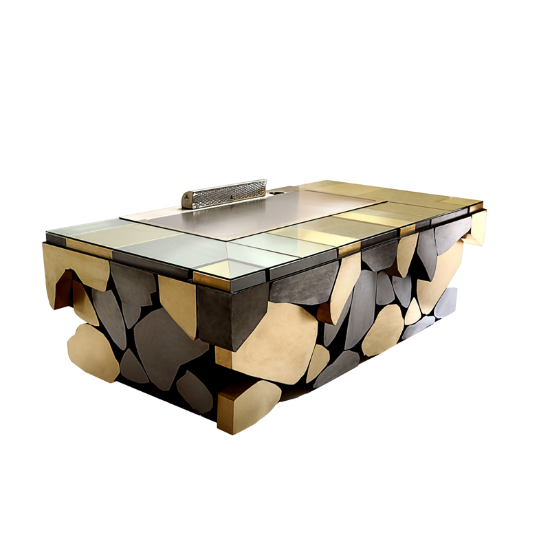 8KW Electric Heating Rectangle Teppanyaki Grill Table Commercial Cooking Machine