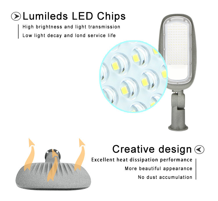 SMD 3030 Outdoor LED Street Lights 90lm/W 60w 100w 150w 200w 220v For Public Place