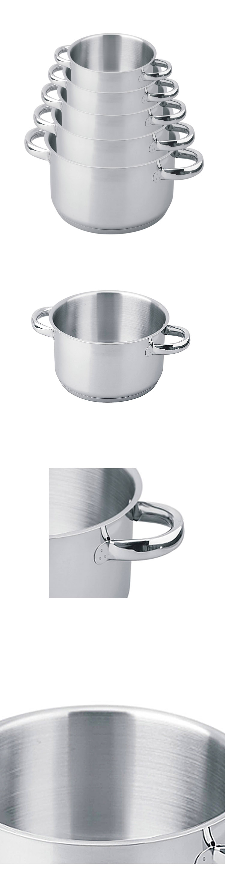 High Quality 5pcs 430 Stainless Steel Cooking Cookware Set Stainless Steel Soup Pot Set