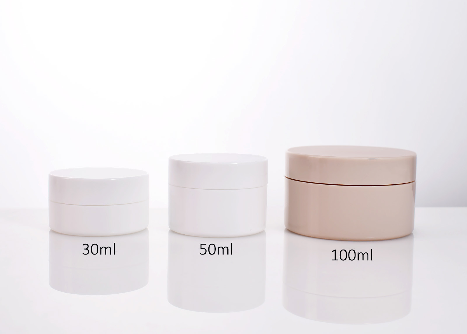 30ml 50ml 100ml Empty Straight-Sided Plastic Jars With Lids, Eco-Friendly Cosmetic Packaging Jars Wholesale and Custom