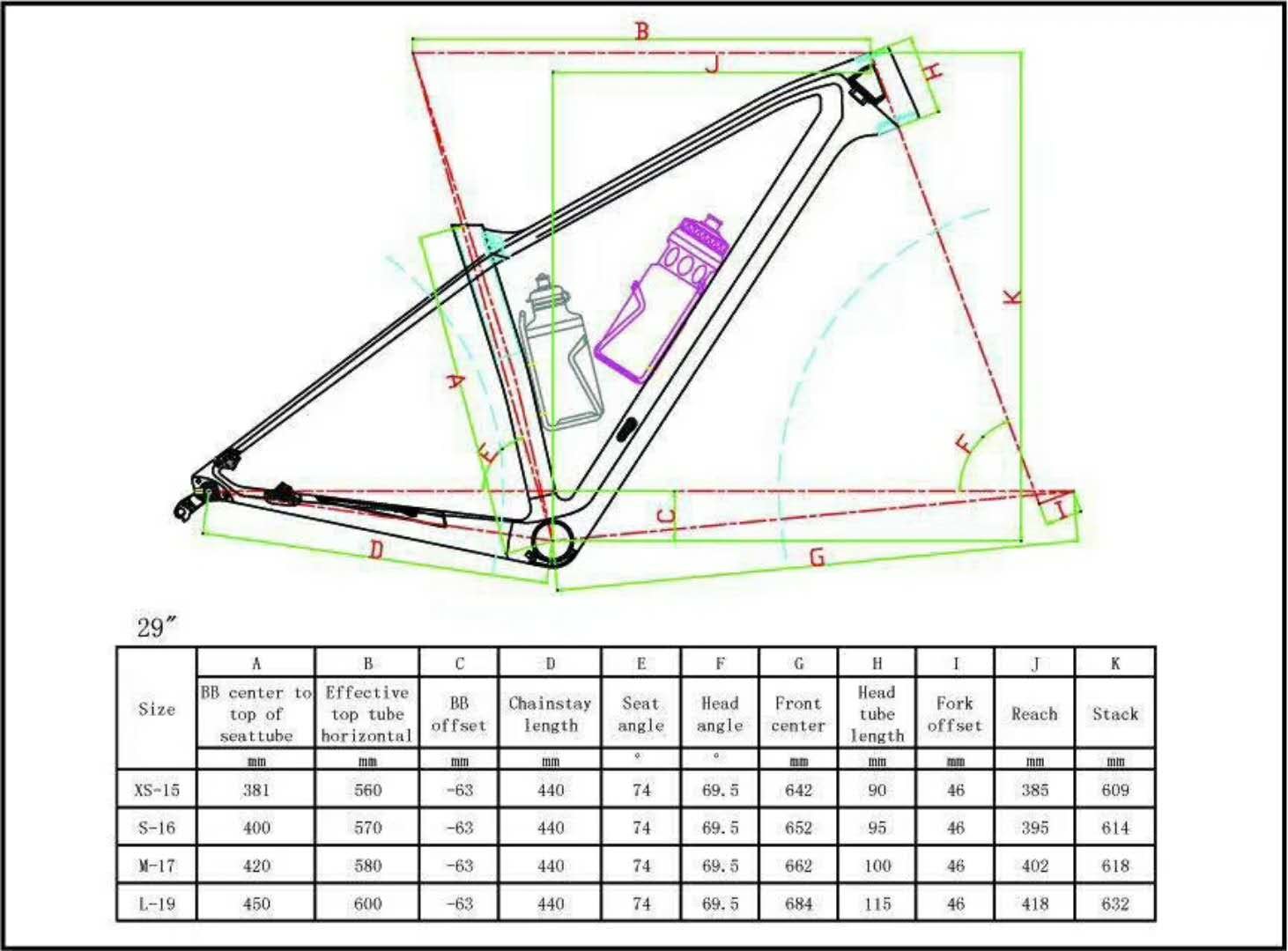 QR 135mm Carbon Fiber Bicycle Frame M6 29" Wheel For MTB