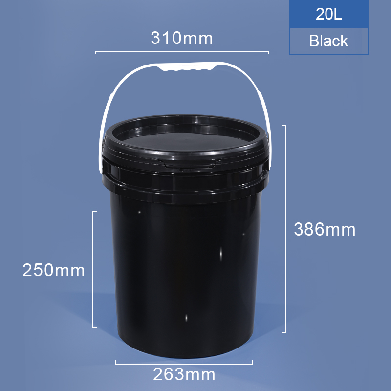 Silk Screen Printing 1L-50L Plastic Pail Pack PP Bucket with Lid and Iron Metal Handle