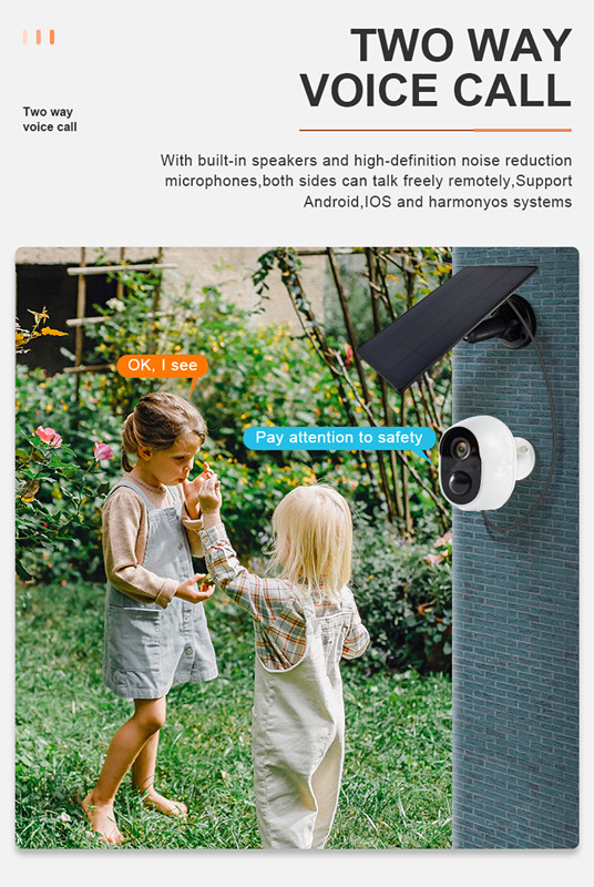 2MP PIR Tuya Smart Camera IP66 Solar Security Camera With Motion Sensor