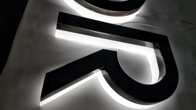 3D Backlit Letters / 52mm Reverse Lit Channel Letter Signs RoHs Approved