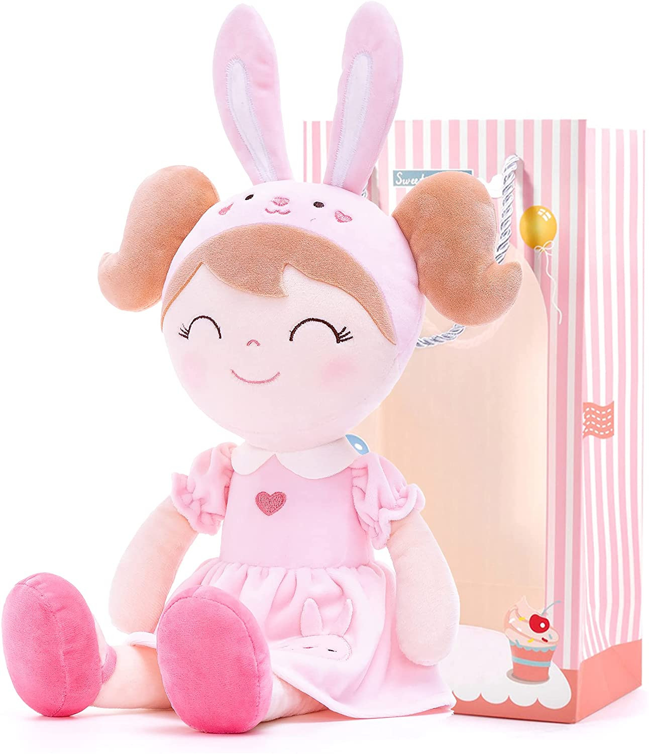 Lovely Girl Dressing Anime Plush Toys PP Cotton Filler 25cm For Gifts