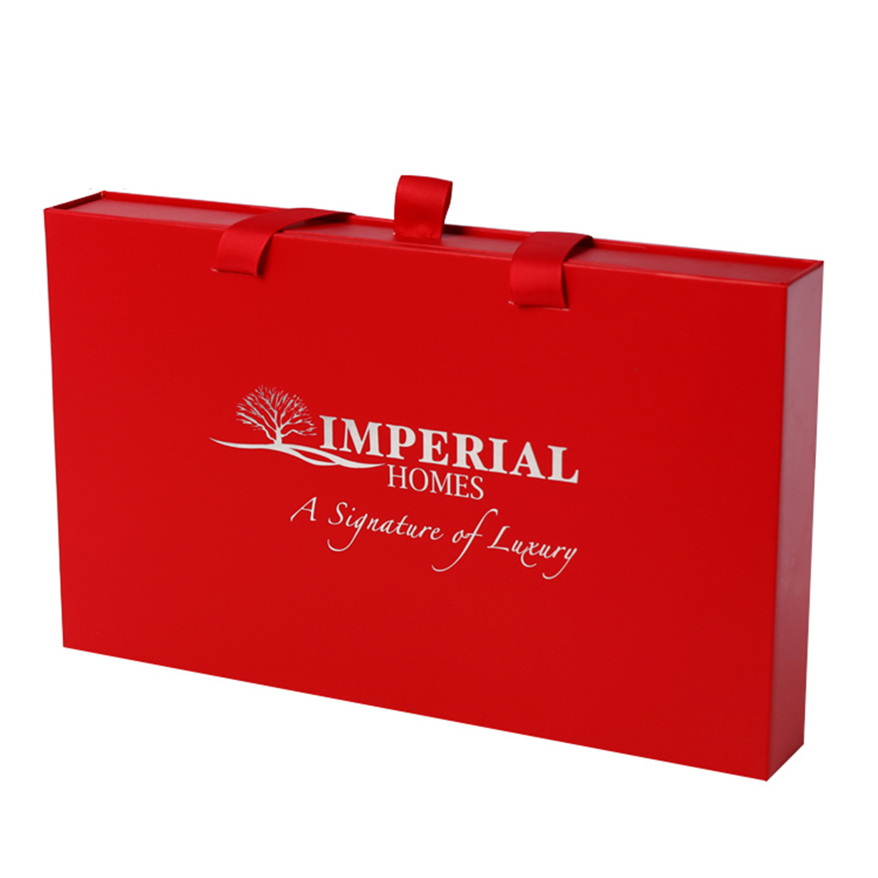 Silver Foil Logo Sliding Drawer Box / Rectangular Packaging Box With Handle