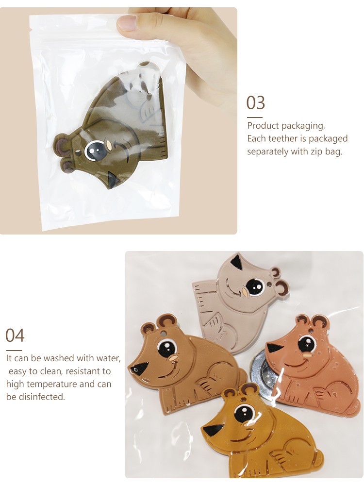 Bear Food Grade Silicone Baby Teether BPA Free Eco Friendly