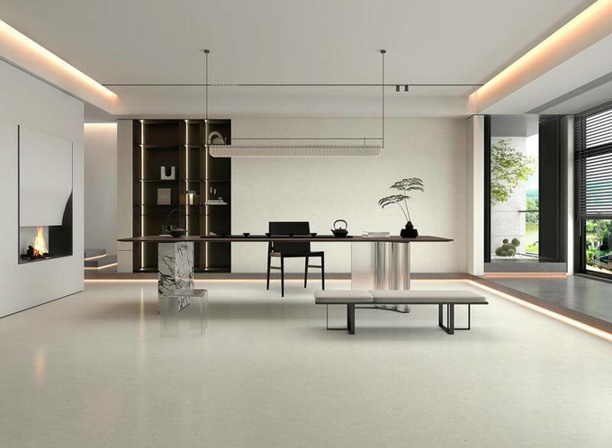 Indoor Wall Tiles And W.A 0.5% Anti-Slip Gray 1200x1200x9mm Elegant Soft Glazed Porcelain Tile For Apartment And Bedroom