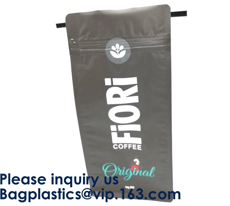 250g Heat Seal Side Gusset Yellow Coffee Pouches Bags With Valve Matte Coating Foil Flat Bottom Pouches Coffee 100g, Box