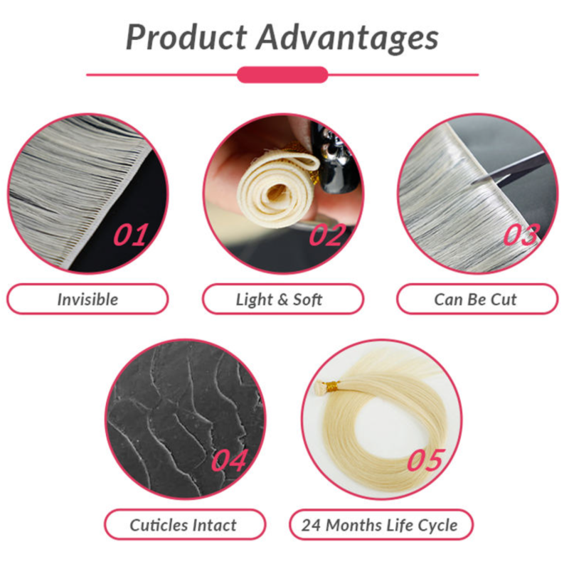 Raw Hair New Design Volume Weft Seamless Skin Weft Can Be Cut Double Drawn Genius Weft Hair Extensions
