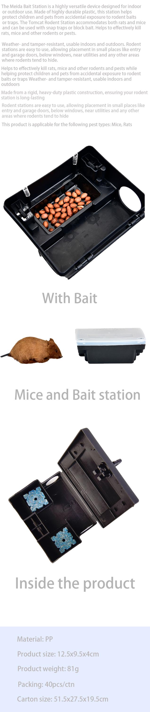 Pest Control Product Smart Rodent Bait Station Tunnel for Mice and Roaches 5 Capacity