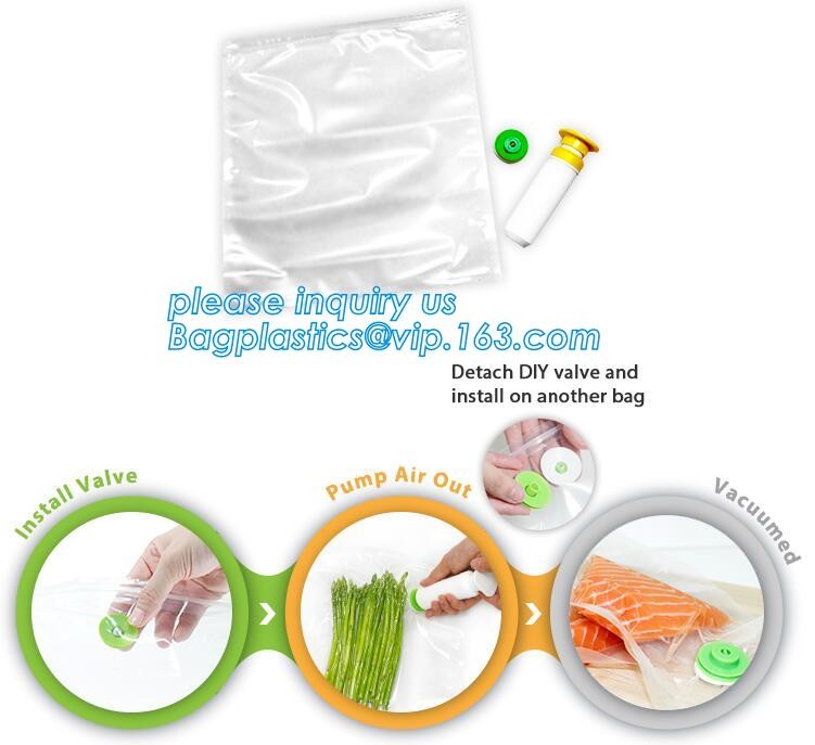 vacuum sealer storage bag Heat seal laminated transparent vacuum plastic food packing bags for sausage, BAGPLASTICS. BAG