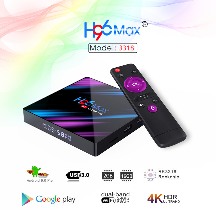 H96 MAX 3318 Rockchip RK3318 Quad Core Dual Wifi 4K Media Player Android TV BOX